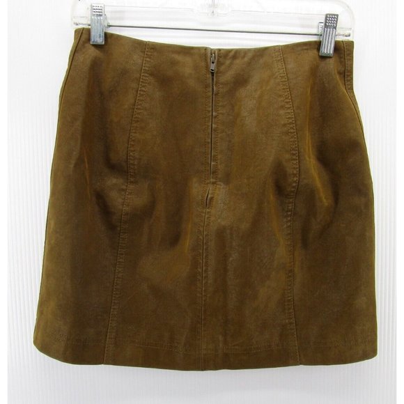Free People Skirt 4 Mini A-Line Faux Leather Lined Casual Zip Up - Picture 4 of 7